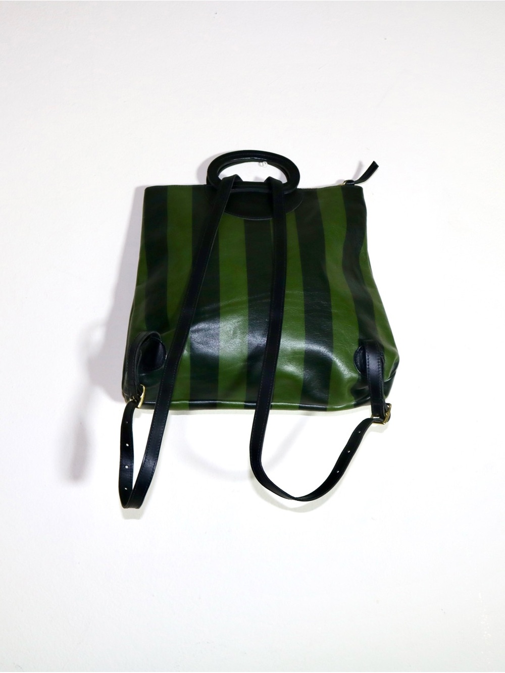 Clare V. Marcelle Backpack in Black Fern Stripe - Picture 4 of 14